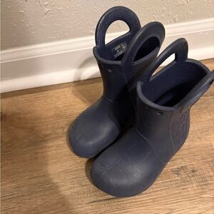 Crocs Youth Handle It Rain Boots Childrens Size 8C Navy Blue Waterproof Shoes